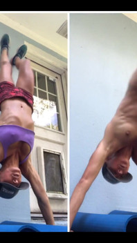 A Nude Vs Clothed Movement Study- the Handstand Push-ups:)