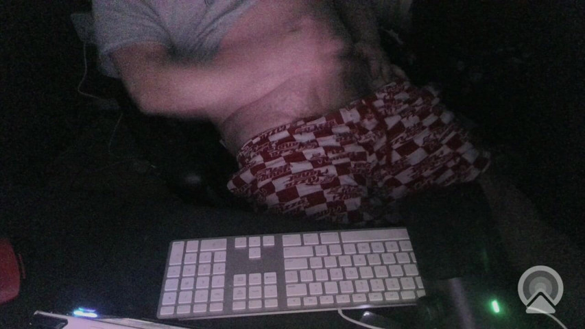 Night Time Masturbation Tease at My Computer with the Webcam on and the Night Time Ready for Action (Vet gaming)