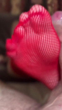 Fishnets Footjob