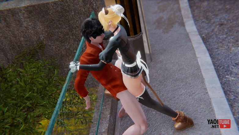 Yaoitube: Yaoi - sexy criada gato femboy es follada en público