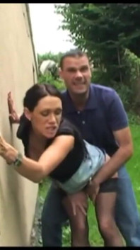 Brunette street whore agrees to fuck in first time video # 1