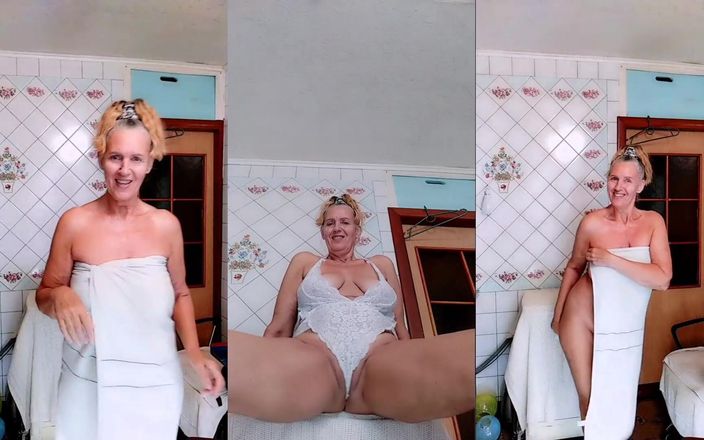 Lukerya: Sexy žena v domácnosti Lukerya v bílém krajkovém prádle