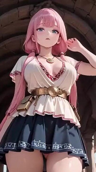 Underwater Fantasy Pink-haired Girl in a Sailor Suit Lounging Lazely, Fingertips Touching the Water as Sunlight Wets Her Skin.