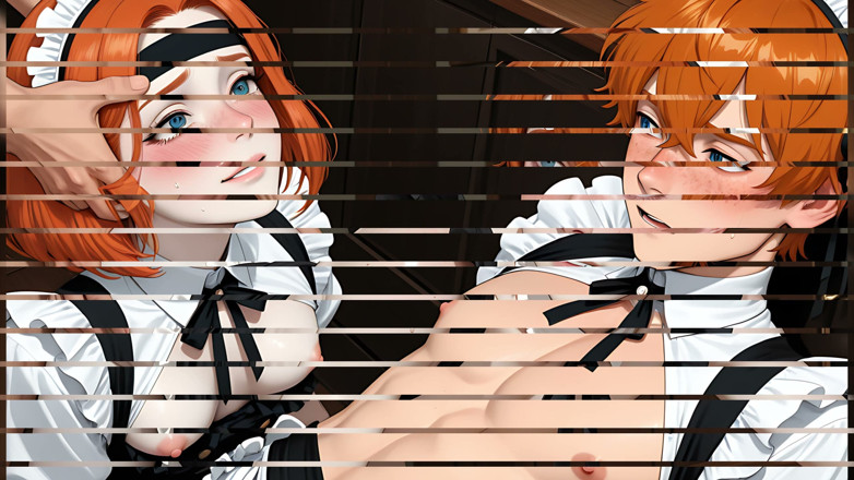 TransLure: Maid Café Edging Soft Redhead Begs