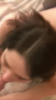 Hot and willing brunette gets to watch as she masturbates with two toys and then gets fucked