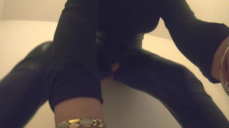 MilfyCalla: Smoking Leather Dance. Ripped Jumpsuit Pussy Tease, Toilet Pee and...