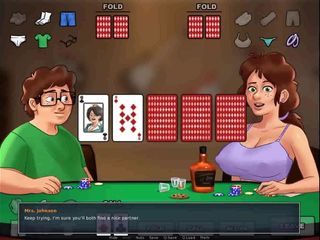 Dirty GamesXxX: Yaz mevsimi efsanesi: orta yaşlı seksi kadınla striptiz pokeri oynuyor...