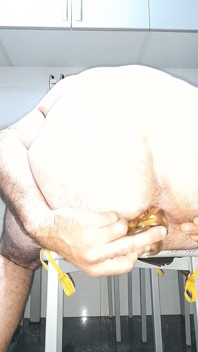 Double Penetration in My Ass with Double Dildo Close-up