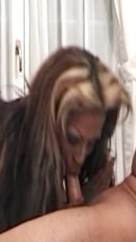 Dirty Latina Tranny Erika with Stockings Gets Anal Fucked in the Bathroom
