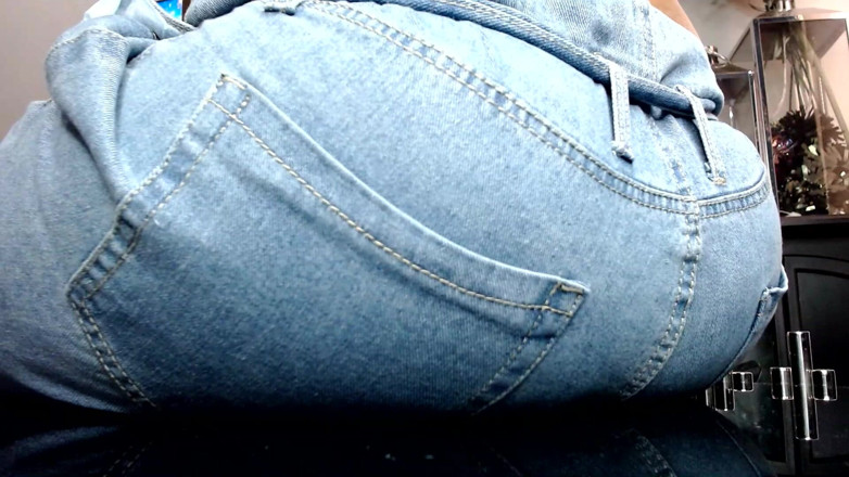 Maeling: Ebony Bitch Crushed in Denim Jeans and Ass Stifled Ignorant