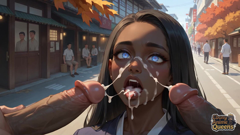 Ebony Anime Queens: Karanlık tonlu tanrıça, en ateşli, en dağınık xxx'i keyifli bir şekilde...