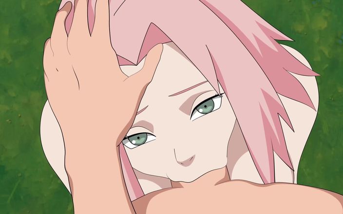 Hentai ZZZ: En primer plano - Sakura dando a Sasuke una mamada hentai...