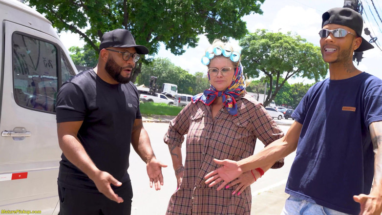 MaturePickup: Busty Mature Picked up for Anal Groupsex