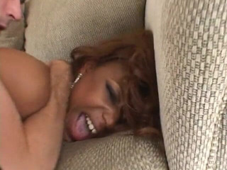 Fuck me Hard: Lusty black sex goddess gets rough dp on the couch