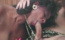 Analiscius: Busty ebony milf rides big cock on the kitchen floor