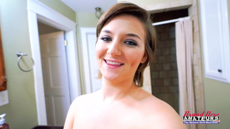 Brand New Amateurs: BrandNewAmateur - Beautiful Kylie gets naked and sucks cock for fake...