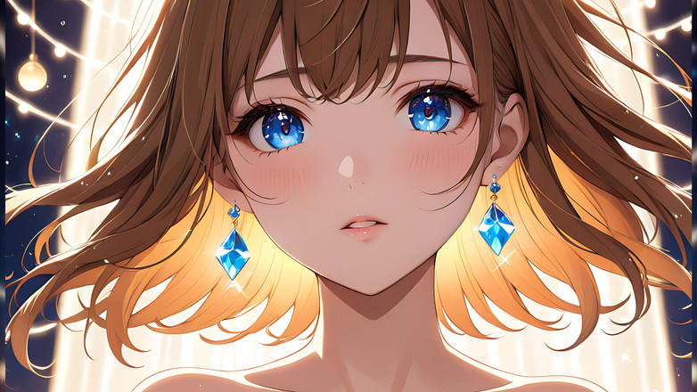 LustRender: Bokeh Dreams: piękna młoda kobieta w pływających światłach