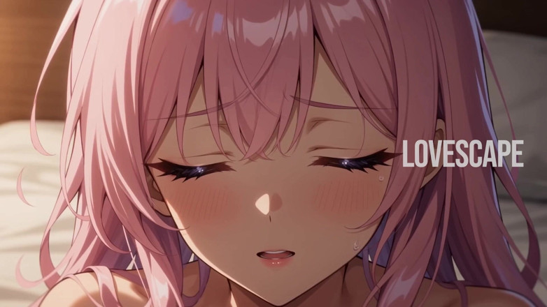 Lovescape: Pembe saçlı anime tatlı kız arkadan alıyor (ai)