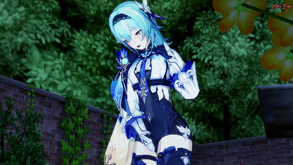Hentai Smash: Eula si prstí kundičku venku na zahradě - Genshin impact Hentai