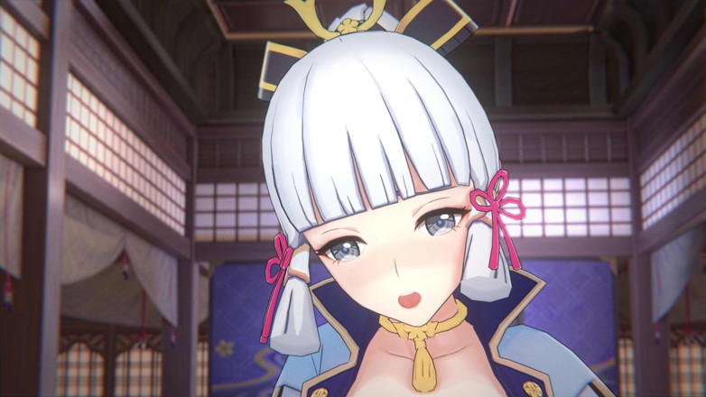 NSFWOtaku: Genshin Impact - Ayaka и Aether страстная секс-сцена - сладкие стоны - 3D хентай анимация