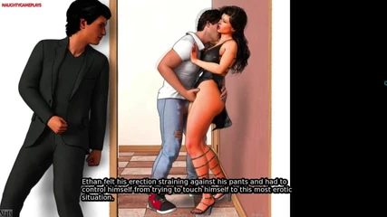Couple's love 08 - suami lagi nonton istrinya yang hot lagi ciuman sama pria lain di depannya - game bokep 3d