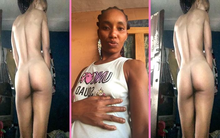 African Beauties: 彼女のお尻にニンジンがついたことで、彼女は潮を吹きました