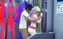Waifu club 3D: College flicka knullad i röpan i tunnelbanevagnen