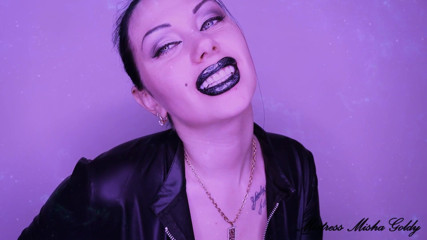 Goddess Misha Goldy: Glossy black lips get total control over you! Mesmerizing JOI