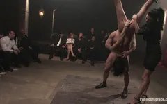 French slut roughly fucked for the crowd's pleasure