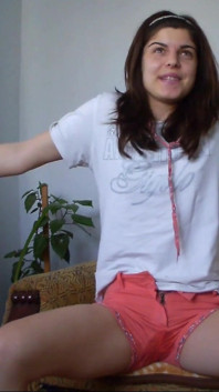 Sexy Teen Weting Her Short Pants and Empty Her Full Bladder