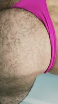 Curious Straight Guy Sucking in Thong While Playing with His Realistic Dildo