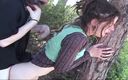 Radical pictures: 热辣的年轻荡妇在树林里被干