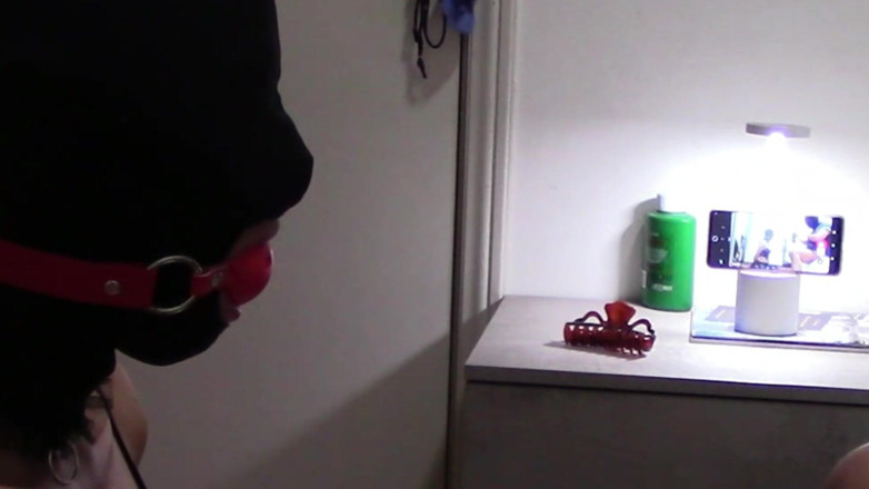 LauraOnHeels: MILF Mouth-fucked with Ring Gag and Massive Throat Cumshot