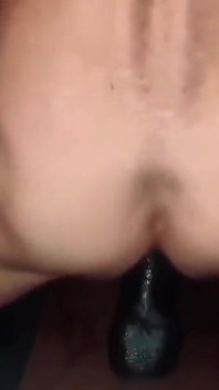 Riding a Big Black Dildo Until I Cum
