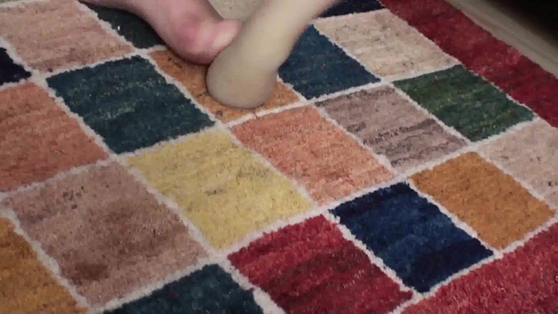 Foot Girls: Crushing dildo with feet