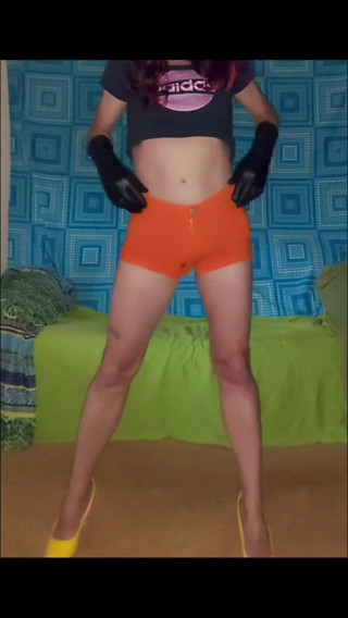 Lizzaali: First half of tangerine shorts dancing