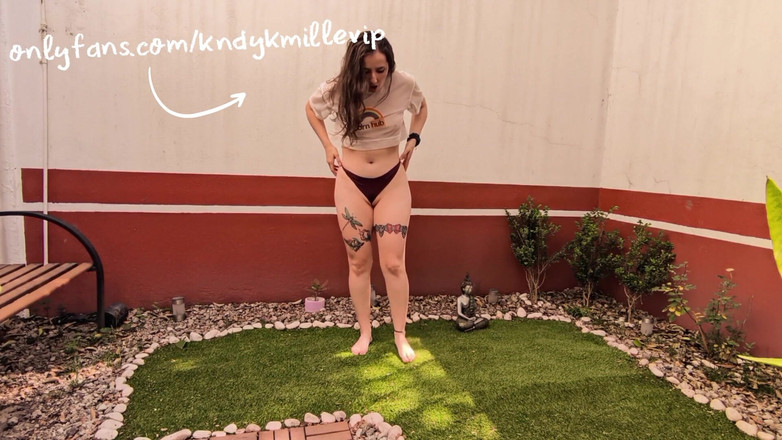 Kndy Kmille: My Stepsister Can't Stop Ejaculating, orgasm with Tickling with Grass...