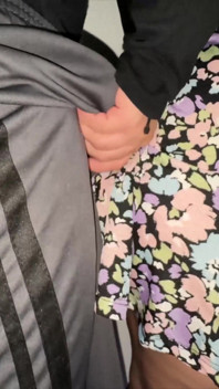 She Grabs the Penis of a Stranger with a Huge Erection.