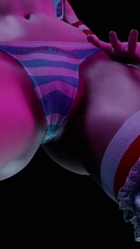 Zrzavá dívka s copánky tančí : 3D Hentai
