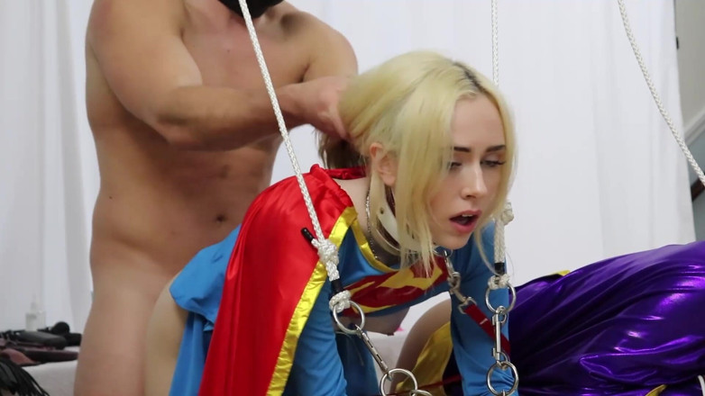 Azure Sky Films: Candy White /Viva Athena Supergirl Solo 1-3 Bondage zezadu- cowgirl kouření deepthroat...
