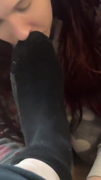 Girl Sniffs Old Mans Work Boots Socks Feet