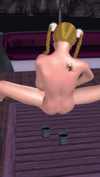 Güzel sarışın kız göğüslerine ve parmaklarına götüne ve amına basıyor 3 boyutlu hentai