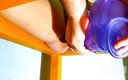 Fisting Blue: Stor lila dildospel, extrem fisting, stretching och okontrollerad sprutning hårt