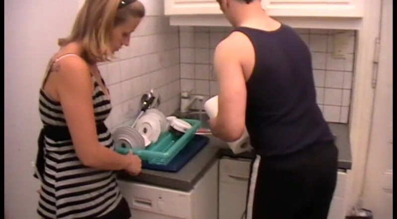 Femdom Austria: Poor Dude Must Clean Kitchen on Order of His Mistress