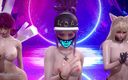 3D-Hentai Games: Nxde сексуальний стриптиз-танець - Ліга Легенд Арі Акалі Кайса Евелінн без цензури