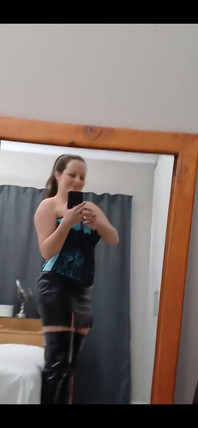 Outfit of the Day: Blue Corset and Thighhigh Boots