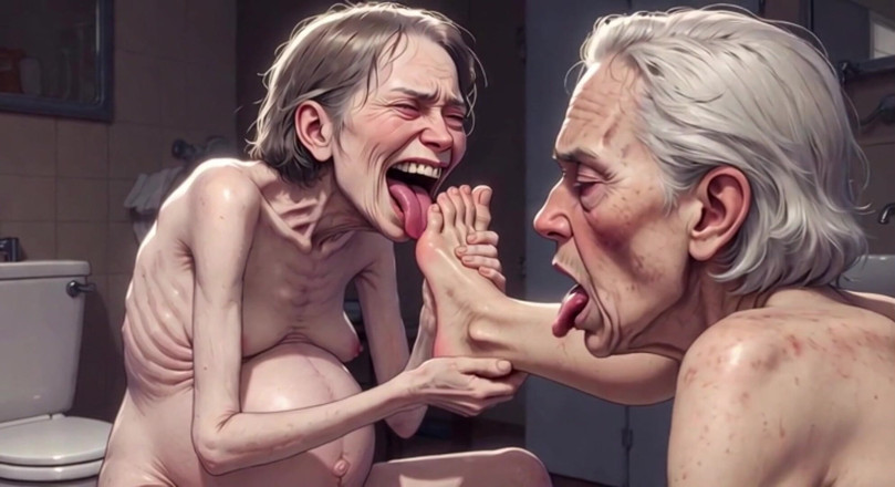 YOUR BEST FANTASY: 두 명의 못생긴 90살 할머니 발 페티쉬 - 쾌락에 핥고 신음