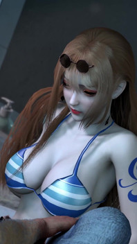 3Dホットコスプレモデルが古いペニスをからかってバスルームで彼女のマンコをファックする