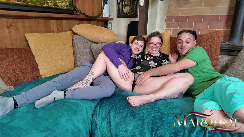 Sexymarghot: Hard Threesome with My Husband and My Lover Double Penetrations,...