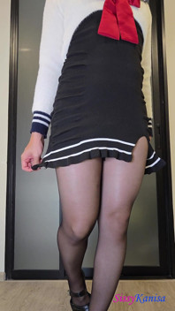 Sissy Kanisa in Cute Fluffy Dress and Vintage Pantyhose